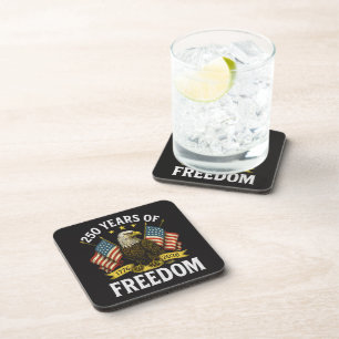 250 years of freedom 1776 2026 bald eagle beverage coaster