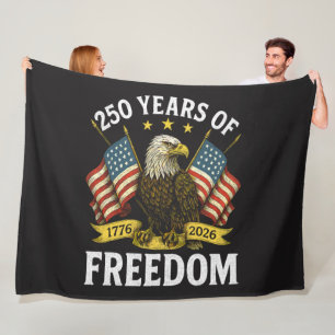 250 years of freedom 1776 2026 bald eagle fleece blanket
