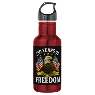 250 Years of Freedom 1776 2026 Bald Eagle Stainless Steel Water Bottle