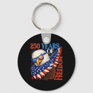 250 Years Of Freedom 1776 2026 Patriotic Ld Eagle Keychain