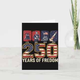 250 Years of Freedom 1776 2026 USA Freedom History Card