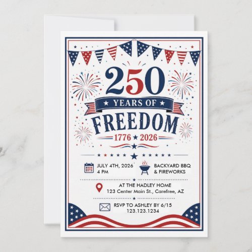 250 Years Of Freedom-66666 Invitation