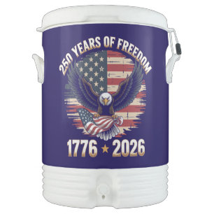 250 Years of Freedom Eagle American Flag Patriotic Beverage Cooler