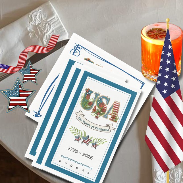 250 Years of Freedom Elegant Patriotic  Paper Guest Towels (250 Years of Freedom Elegant Patriotic Paper Guest Paper Guest Towels)
