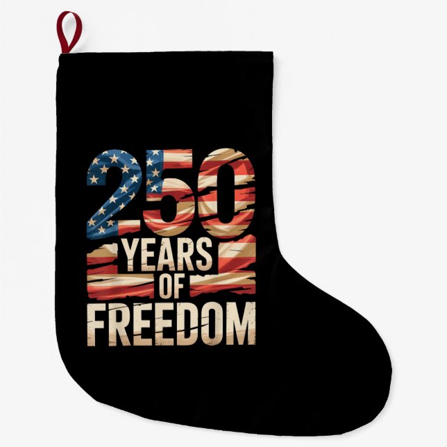 250 Years of Freedom Large Christmas Stocking (Front)