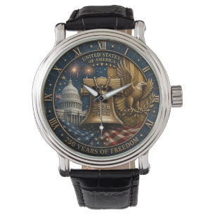 250 Years of Freedom Liberty Bell Bald Eagle & U.S Watch