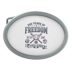 250 Years of Freedom Patriotic Baseball Design_1 Belt Buckle