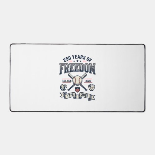 250 Years of Freedom Patriotic Baseball Design_1 Desk Mat