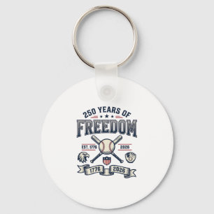250 Years of Freedom Patriotic Baseball Design_1 Keychain