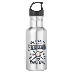 250 Years of Freedom Patriotic Baseball Design_1 Stainless Steel Water Bottle