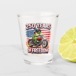 250 Years Of Freedom Patriotic Frog Biker USA Shot Glass