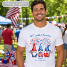 250 Years of Freedom Patriotic Gnomes Mens Shirt