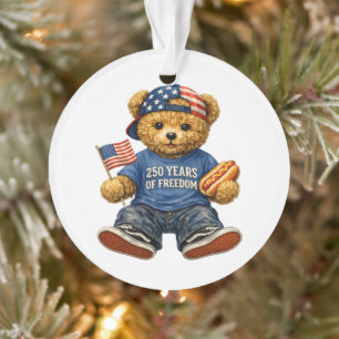 250 Years Of Freedom Teddy Bear Ornament