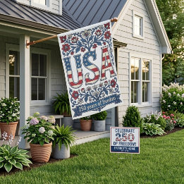 250 Years of Freedom USA Vintage Rustic Country Garden Flag