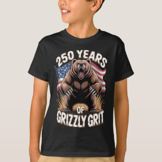 250 Years of Grizzly Grit Patriotic Bear Art T-Shirt