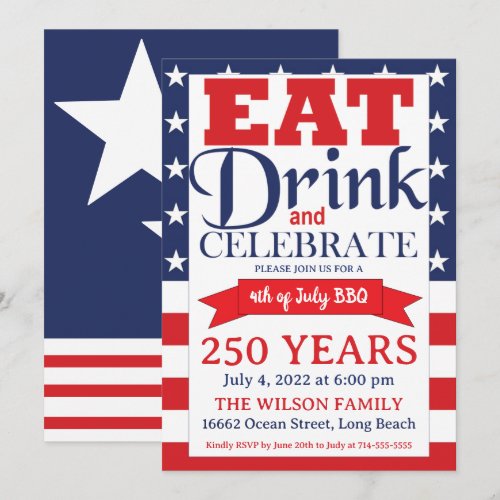 250 Years of Independence BBQ Invitation