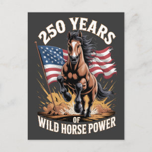 250 Years of Wild Horse Power Mustang Art Postcard