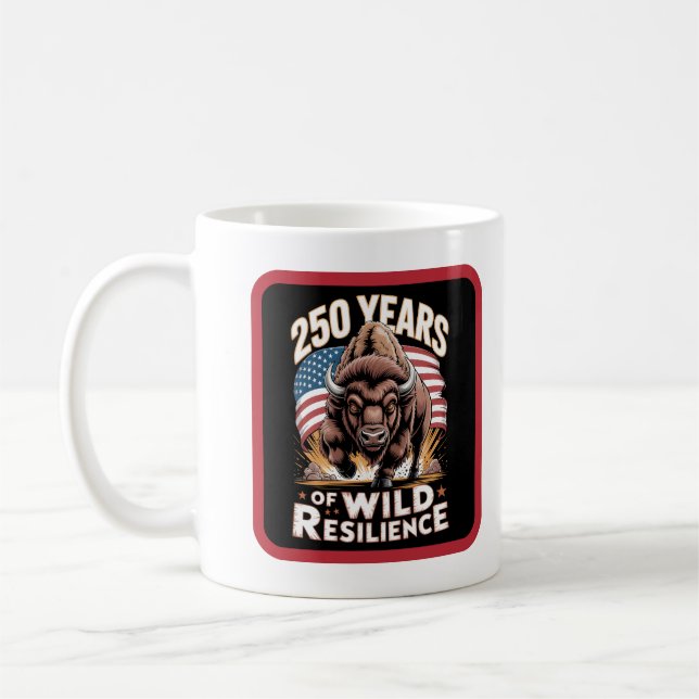 250 Years of Wild Resilience Bison Coffee Mug (Left)
