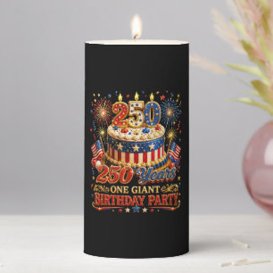 250 years one giant birthday 250 anniversary usa pillar candle
