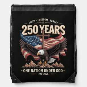 250 Years One Nation Under God Drawstring Bag