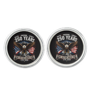 250 Years One Nation Under God Eagle Cufflinks