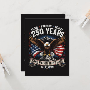 250 Years One Nation Under God Eagle Invitation