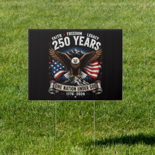 250 Years One Nation Under God Eagle Sign