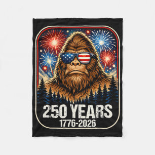 250 Years Patriotic Bigfoot 1776-2026 250th Annive Fleece Blanket