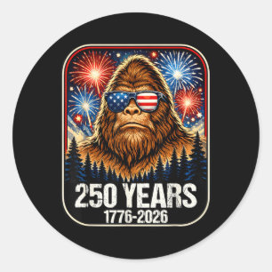 250 Years Patriotic Bigfoot 1776-2026 250th Classic Round Sticker