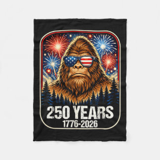 250 Years Patriotic Bigfoot 1776-2026 250th Fleece Blanket