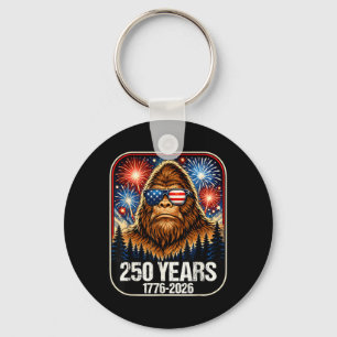 250 Years Patriotic Bigfoot 1776-2026 250th Keychain