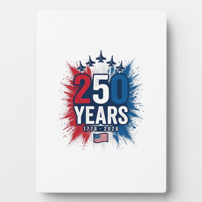 250 Years Patriotic Jets Anniversary Vector Design Plaque (Front)