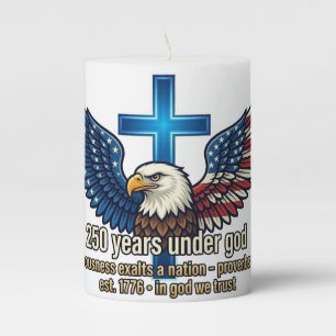 250 years under God Pillar Candle