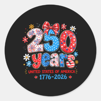 250 Years United States of America Independence Classic Round Sticker