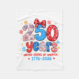 250 Years United States of America Independence Fleece Blanket