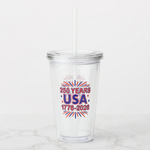 250 Years USA   1776–2026 Semiquincentennial Acrylic Tumbler
