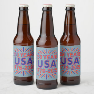 250 Years USA 1776–2026 Semiquincentennial Beer Bottle Label