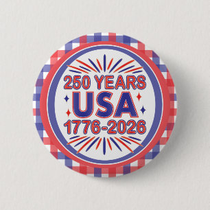 250 Years USA 1776–2026 Semiquincentennial Button