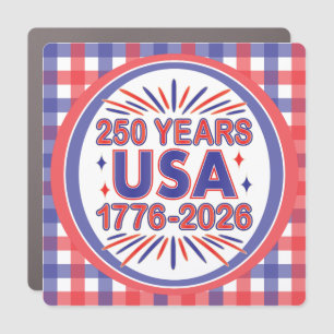 250 Years USA   1776–2026 Semiquincentennial Car Magnet