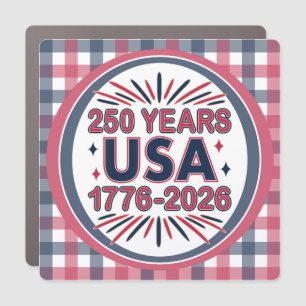250 Years USA   1776–2026 Semiquincentennial Car Magnet