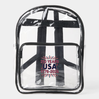 250 Years USA | 1776–2026 Semiquincentennial Clear Backpack