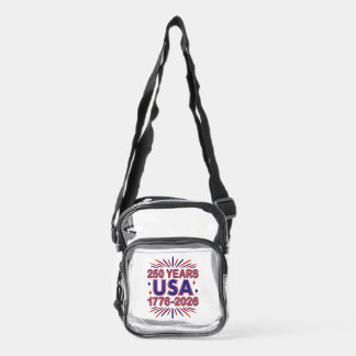 250 Years USA | 1776–2026 Semiquincentennial Clear Crossbody Bag