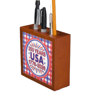 250 Years USA   1776–2026 Semiquincentennial Desk Organizer
