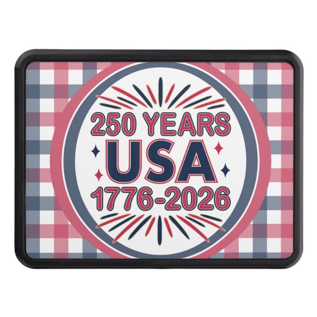 250 Years USA | 1776–2026 Semiquincentennial Hitch Cover (Front)
