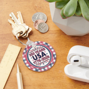 250 Years USA   1776–2026 Semiquincentennial Keychain