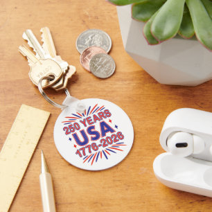250 Years USA   1776–2026 Semiquincentennial Keychain