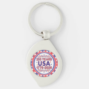 250 Years USA   1776–2026 Semiquincentennial Keychain
