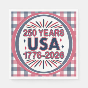 250 Years USA   1776–2026 Semiquincentennial Napkins
