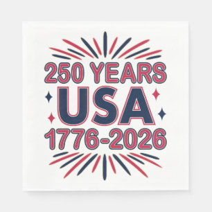 250 Years USA   1776–2026 Semiquincentennial Napkins