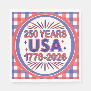 250 Years USA   1776–2026 Semiquincentennial Napkins